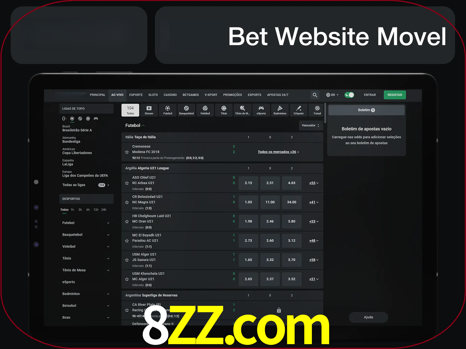 Use nosso website em qualquer dispositivo.